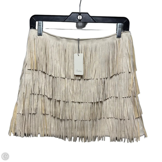 Fringe Skirt Mini & Short By Flawless In Cream, Size: M