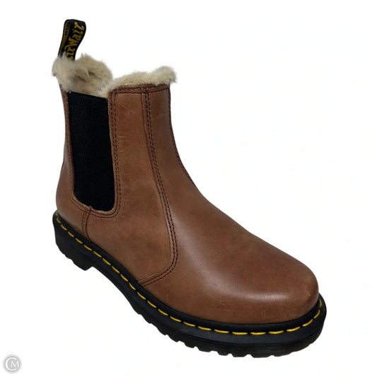 Leonore Faux Fur Lined Boots Designer By Dr Martens In Brown, Size: 8