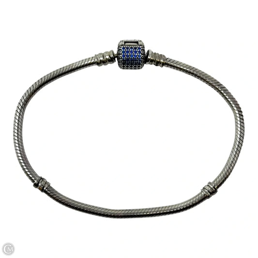 Snake Charm Chain Bracelet with Blue Pavé Barrel Clasp By Pandora