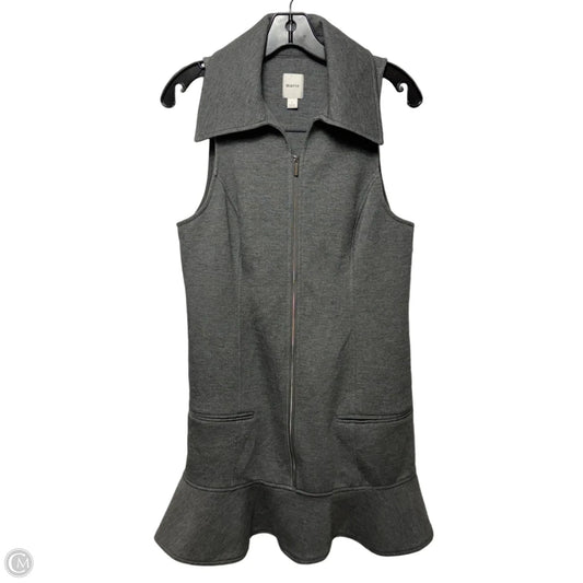 Zip Peplum Dress Casual Short By Maeve In Grey, Size: L