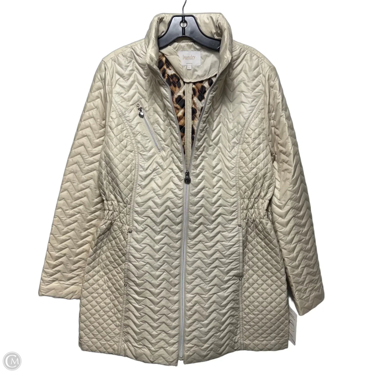 Puffer Jacket By Laundry In Cream, Size: L