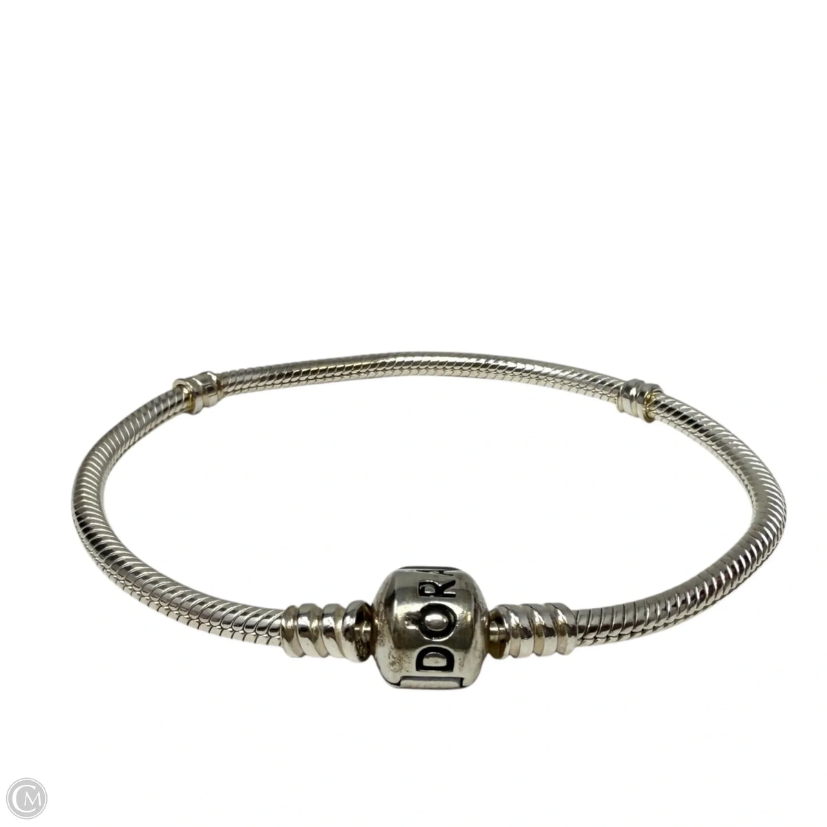 Sterling Silver Moments Barrel Clasp Snake Chain Bracelet By Pandora