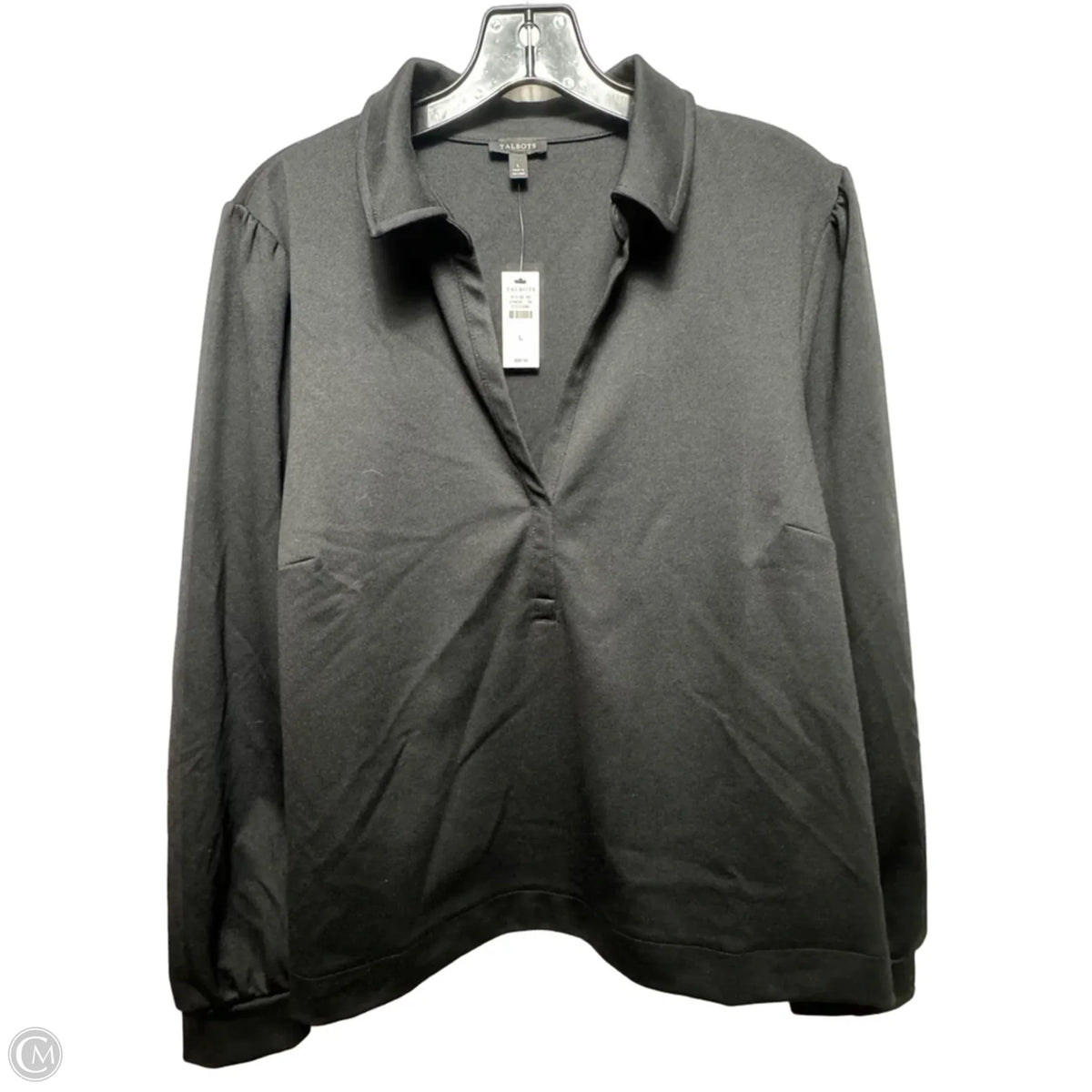 Top Long Sleeve By Talbots In Black, Size: L