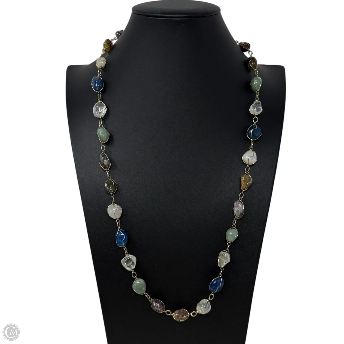 Wire Wrapped Multi Stone Station Necklace