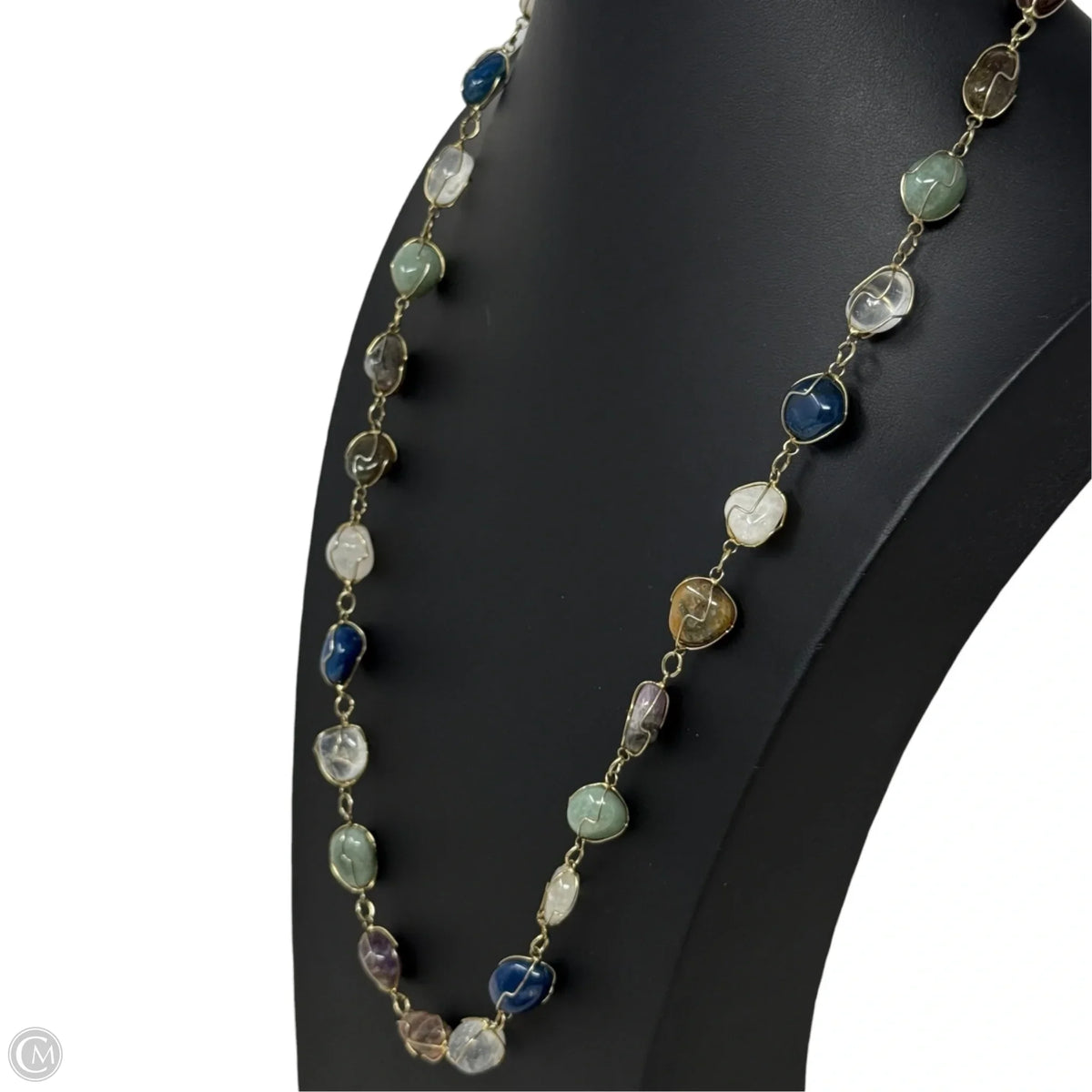 Wire Wrapped Multi Stone Station Necklace