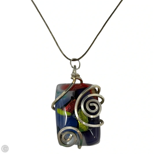 Art Glass Wired Pendant On Italian Sterling Silver Chain