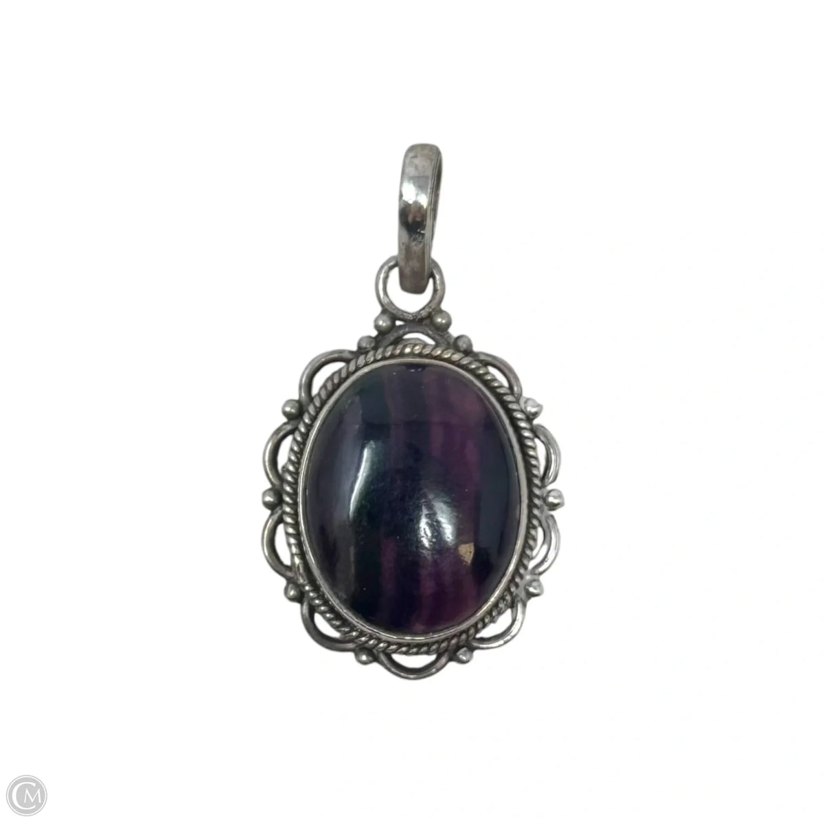 Purple Cabachon Sterling Silver Pendant