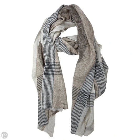 Handmade In Nepal Cashmere Wrap Scarf In Plaid Pattern
