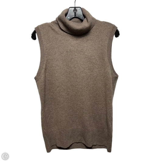 Turtleneck Sleeveless Cashmere Sweater By Saks Fifth Avenue In Tan, Size: Xl