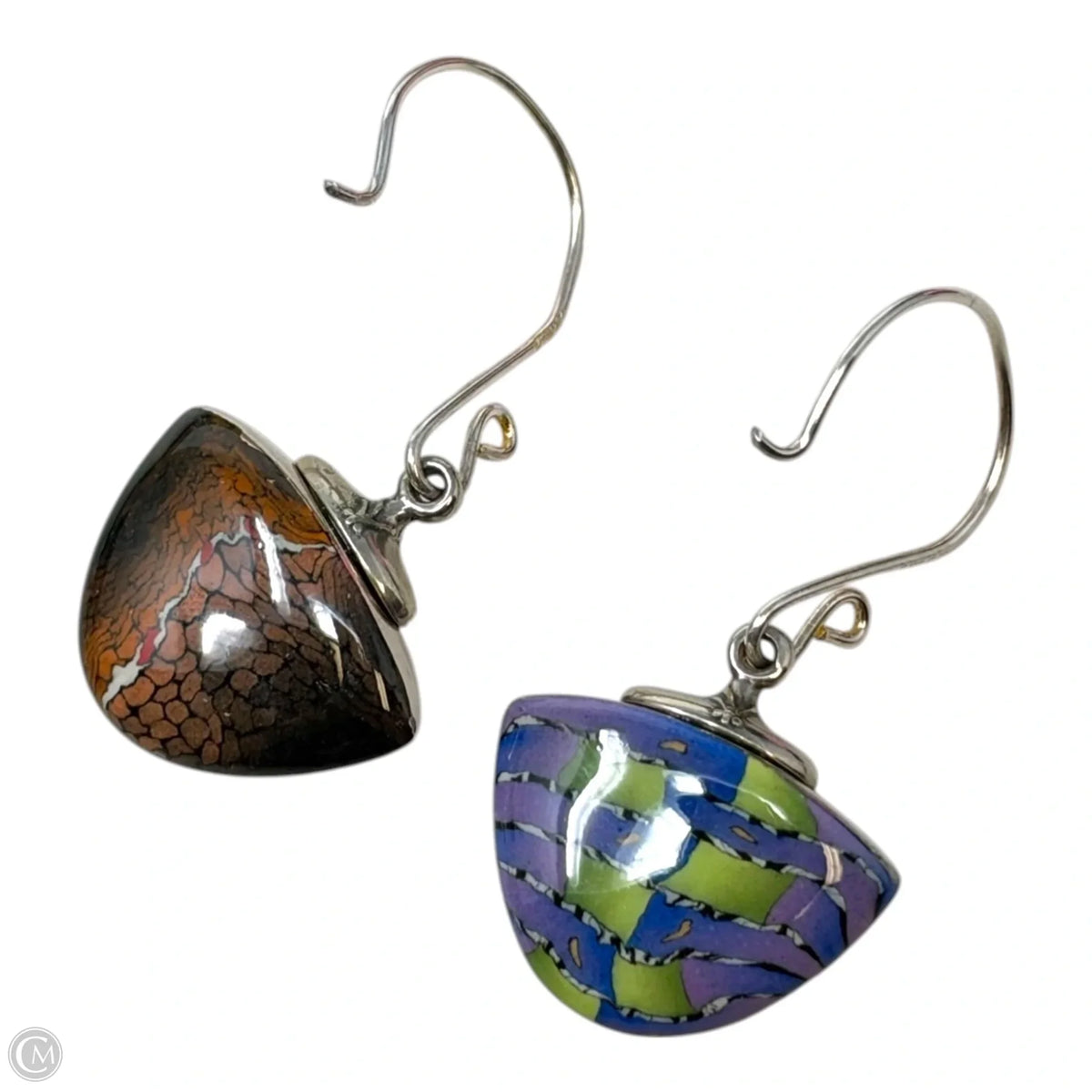 Reversible Glass & Sterling Silver Dangle Earrings