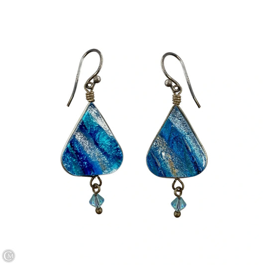 Sterling Silver Dichroic Glass Dangle Earrings