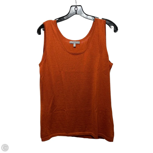 Cashmere Top Sleeveless Designer By Neiman Marcus In Orange, Size: Xl