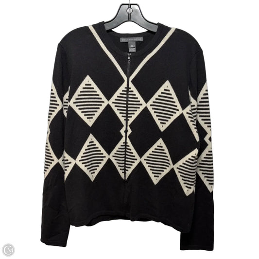 Cashmere Sweater By Saks Fifth Avenue In Black & Cream, Size: Xl
