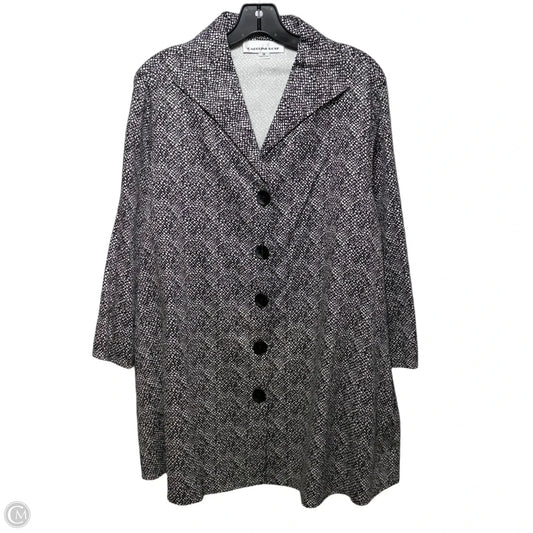Tunic Long Sleeve By Caroline Rose In Black & White, Size: 1x