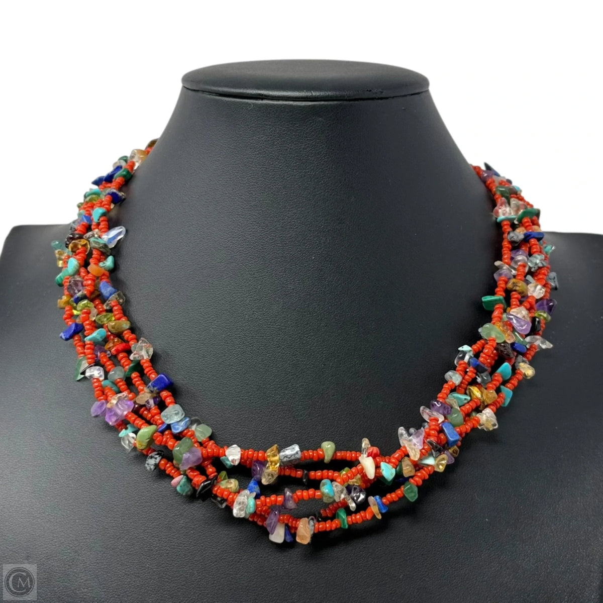 Gemstone Chip & Seed Bead Layered Necklace
