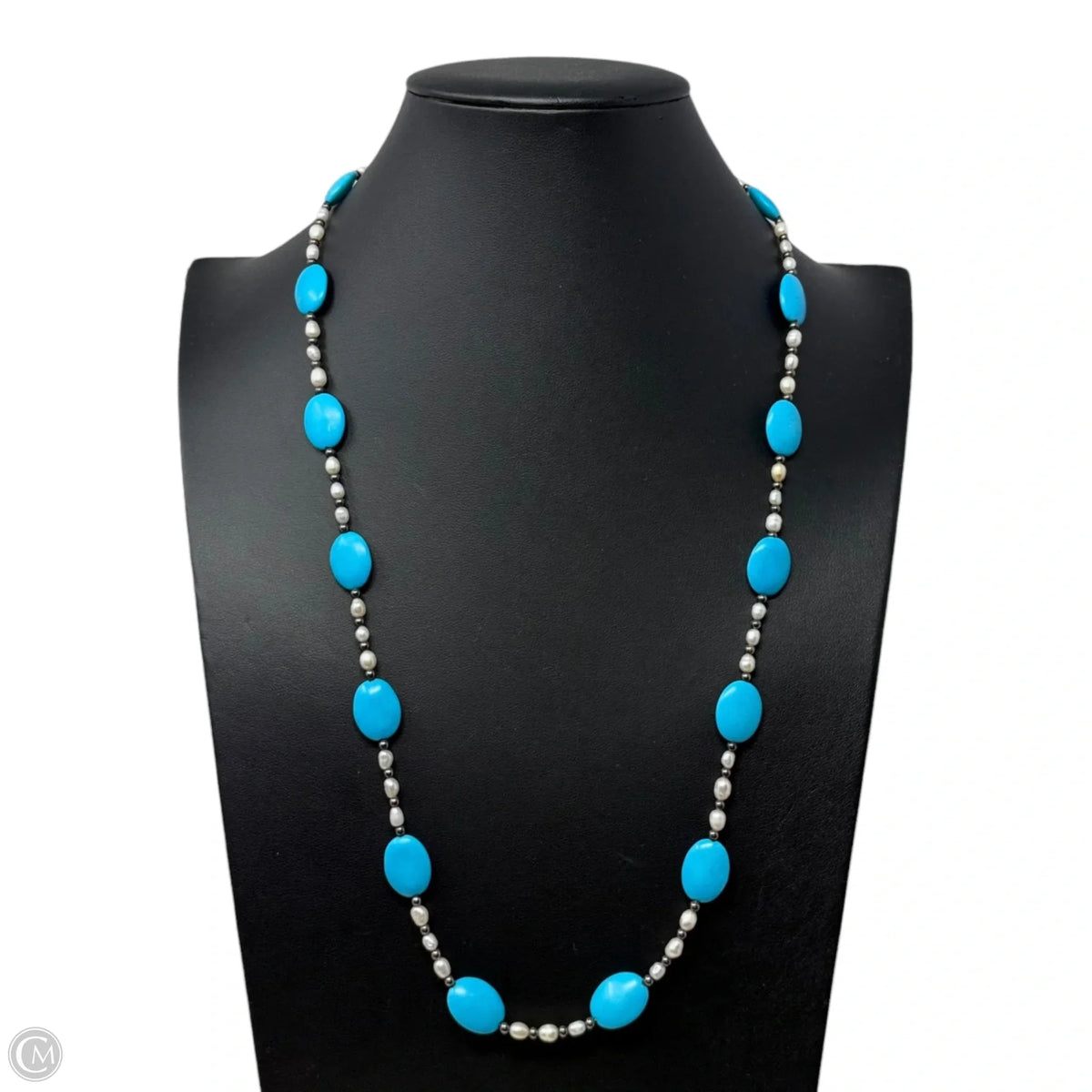 Blue Stone & Seed Bead Necklace