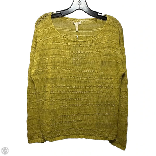 Sweater By Eileen Fisher In Chartreuse, Size: L