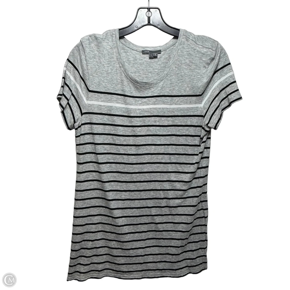 Top Short Sleeve Basic By Vince In Striped Pattern, Size: L