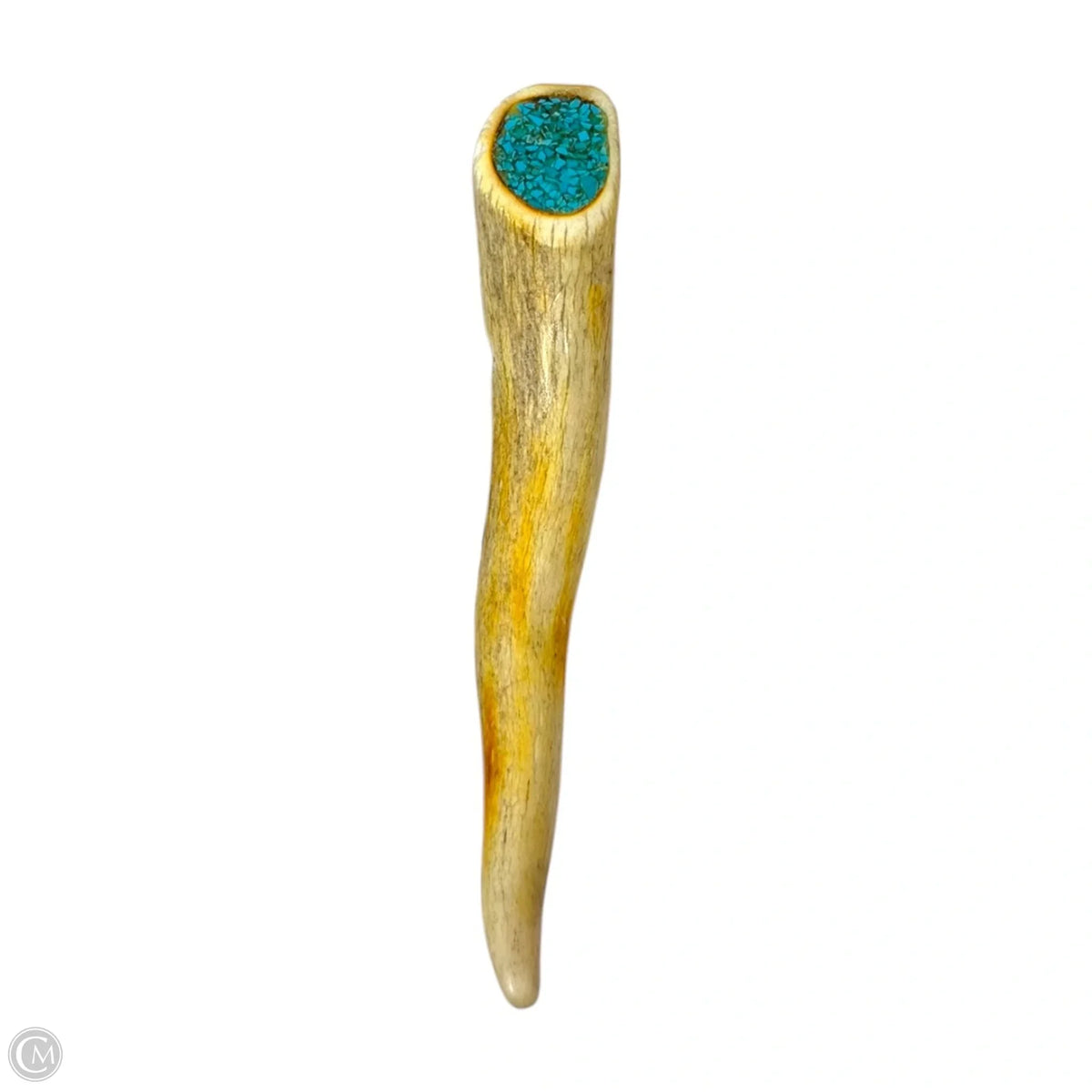 Turquoise Chip & Antler Pendant