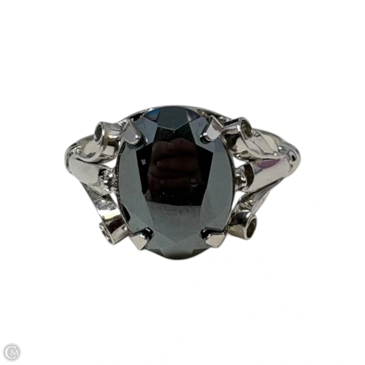 Hematite & Sterling Silver Ring Size: 8.5