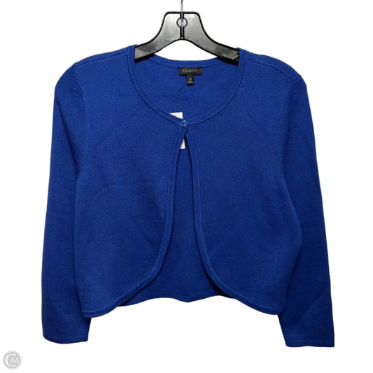 Cotton & Modal Sweater Cardigan By Talbots In Blue, Size: M