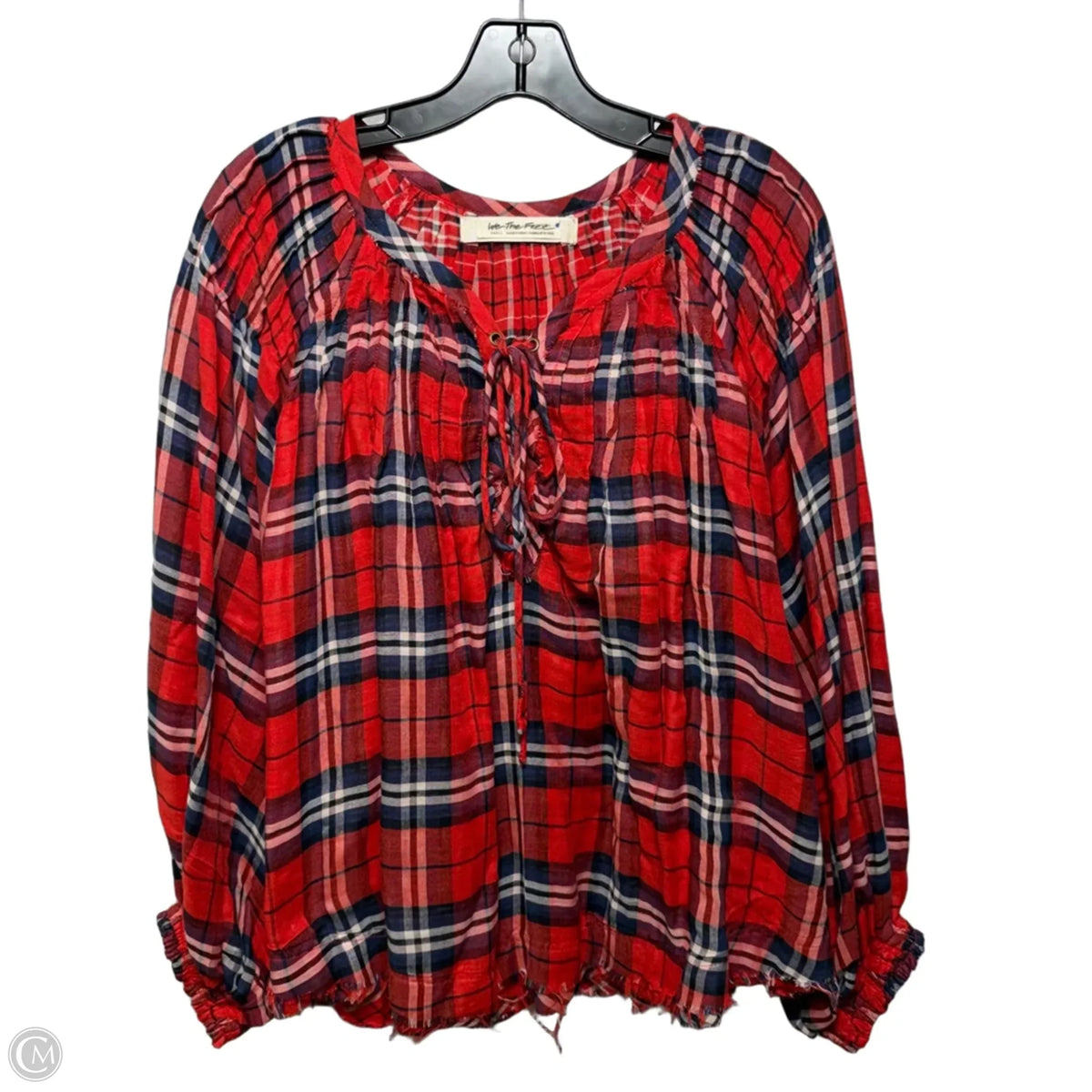 Top Long Sleeve By We The Free In Plaid Pattern, Size: S