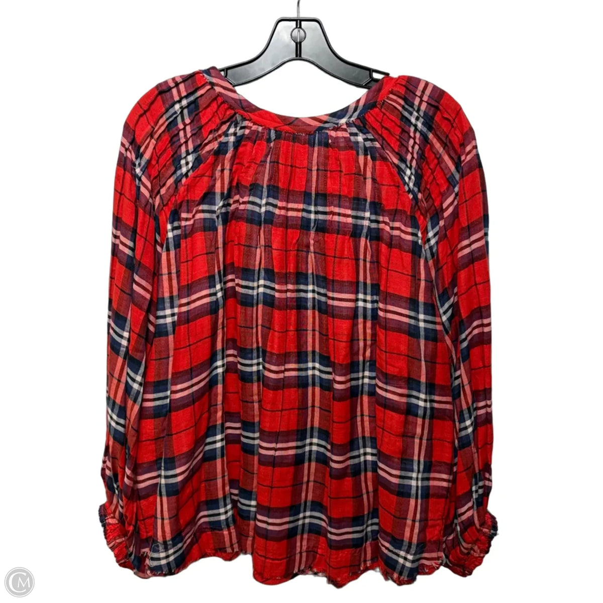Top Long Sleeve By We The Free In Plaid Pattern, Size: S