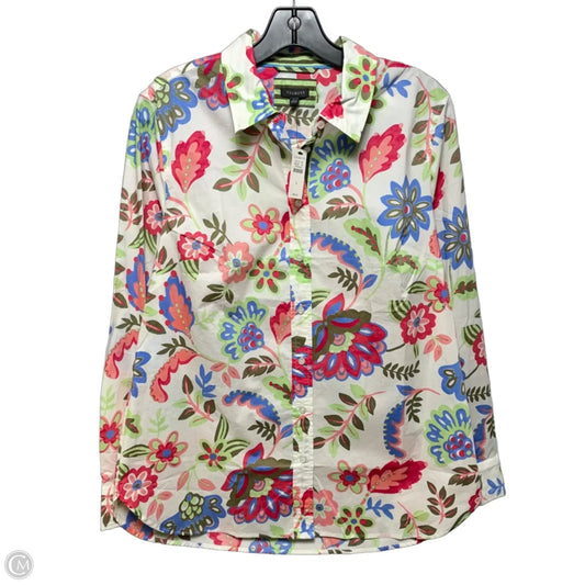 Top Long Sleeve By Talbots In Floral Print, Size: L