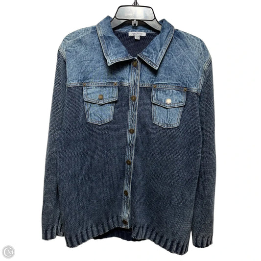 Sweater Cardigan By PBJ Blues In Blue Denim, Size: Xl