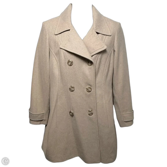 Coat Wool By Anne Klein In Tan, Size: Xl