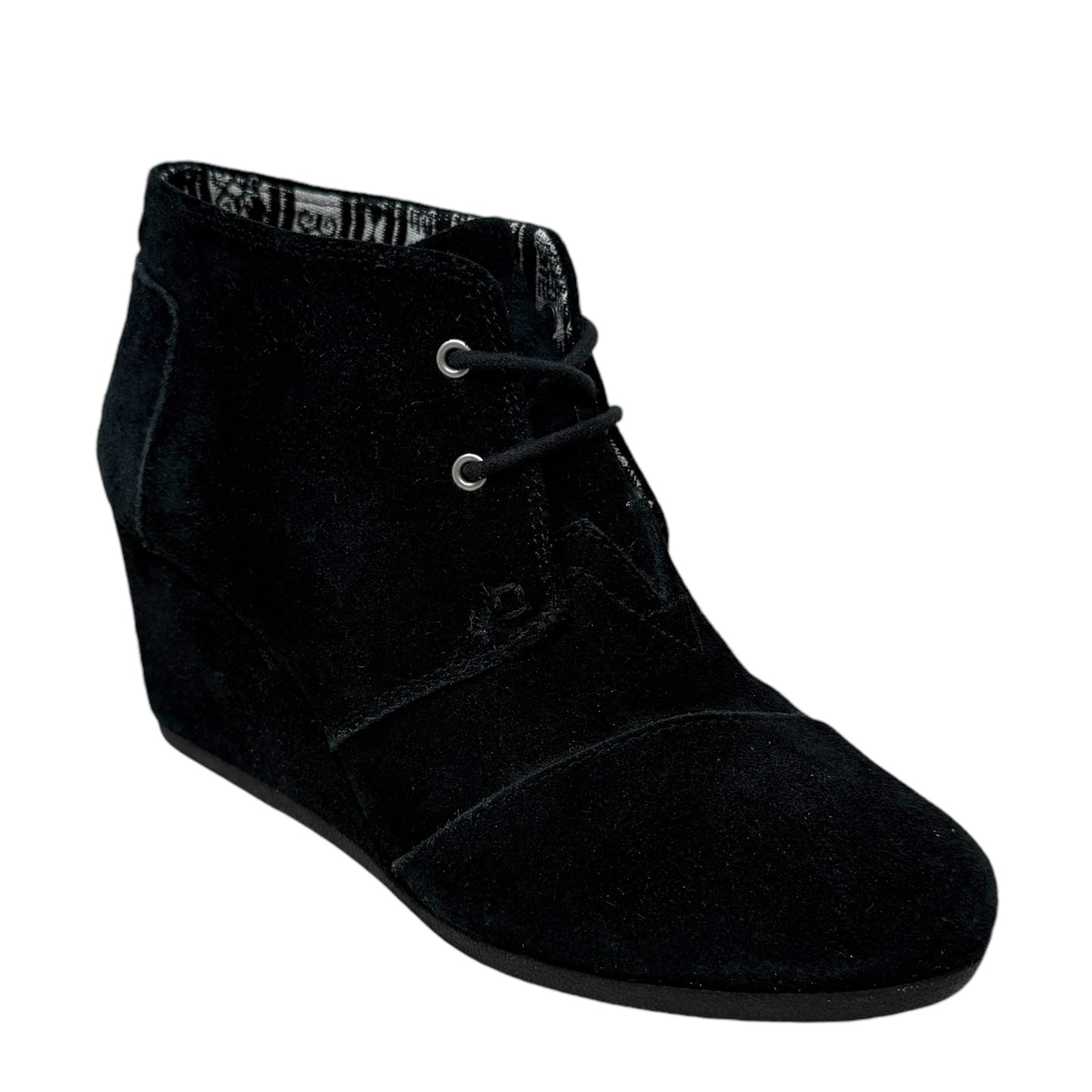 Desert Wedge Suede Booties By Toms In Black, Size: 8.5