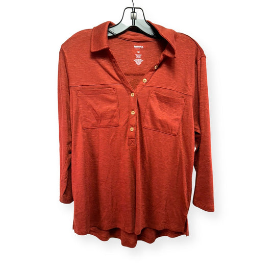 Brown Top 3/4 Sleeve Sonoma, Size M
