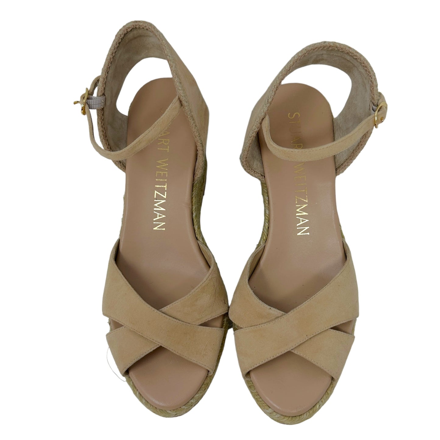 Mirela Espadrille Wedge Sandals By Stuart Weitzman In Peach, Size: 7.5