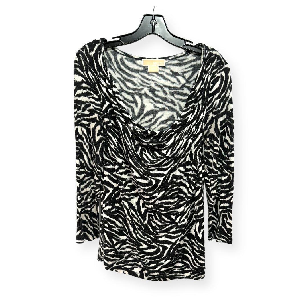 Cowl Neck Zebra Top Long Sleeve By Michael By Michael Kors  Size: M