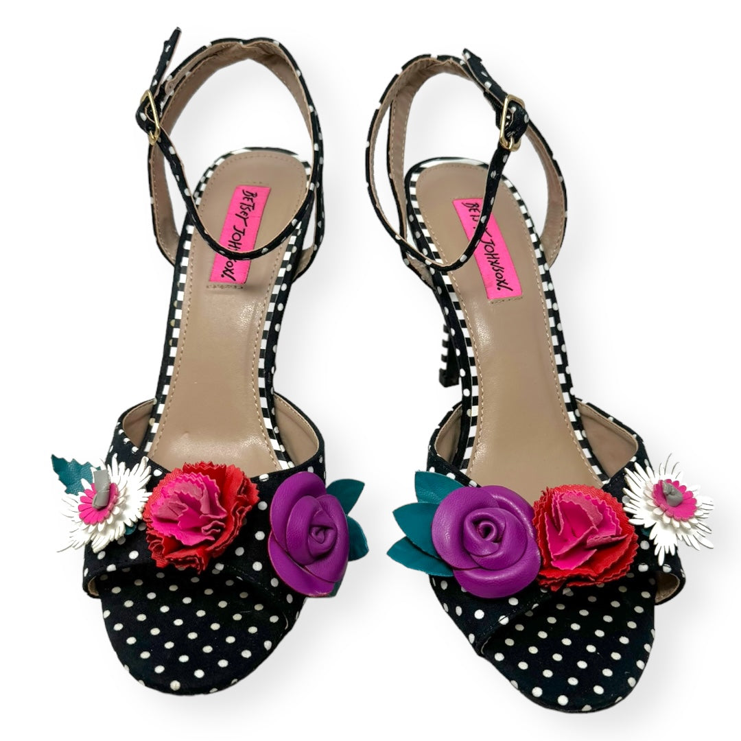 Polkadot Pattern Shoes Heels Stiletto Betsey Johnson, Size 7.5
