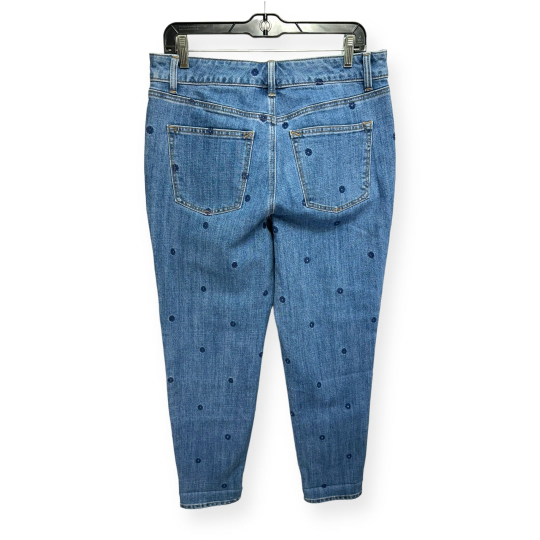 Embroidered Blue Denim Jeans Boyfriend Talbots, Size 8