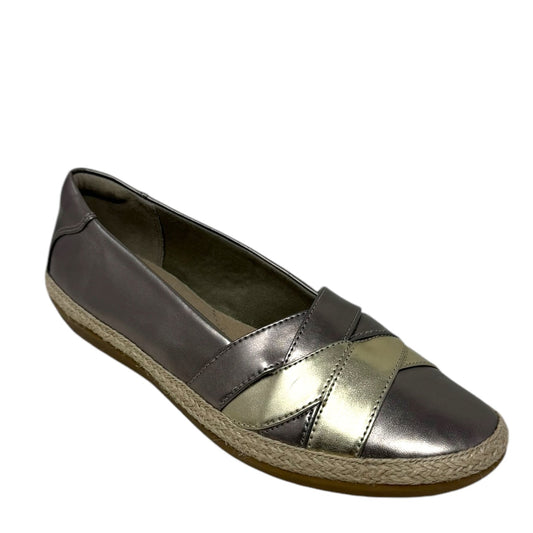 Danelly Shine Loafers By Clarks In Pewter Gold, Size: 7.5