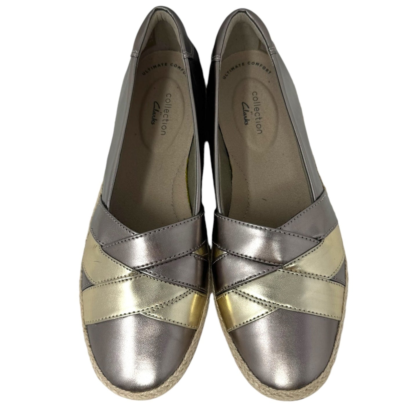 Danelly Shine Loafers By Clarks In Pewter Gold, Size: 7.5