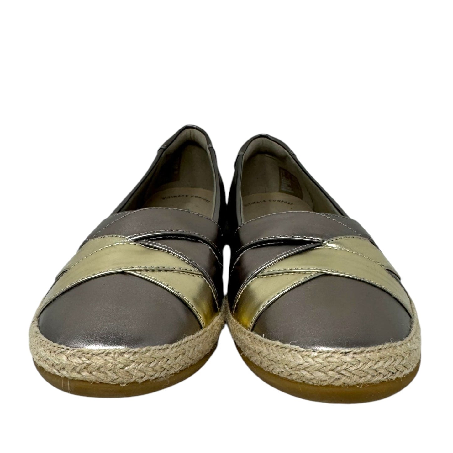 Danelly Shine Loafers By Clarks In Pewter Gold, Size: 7.5