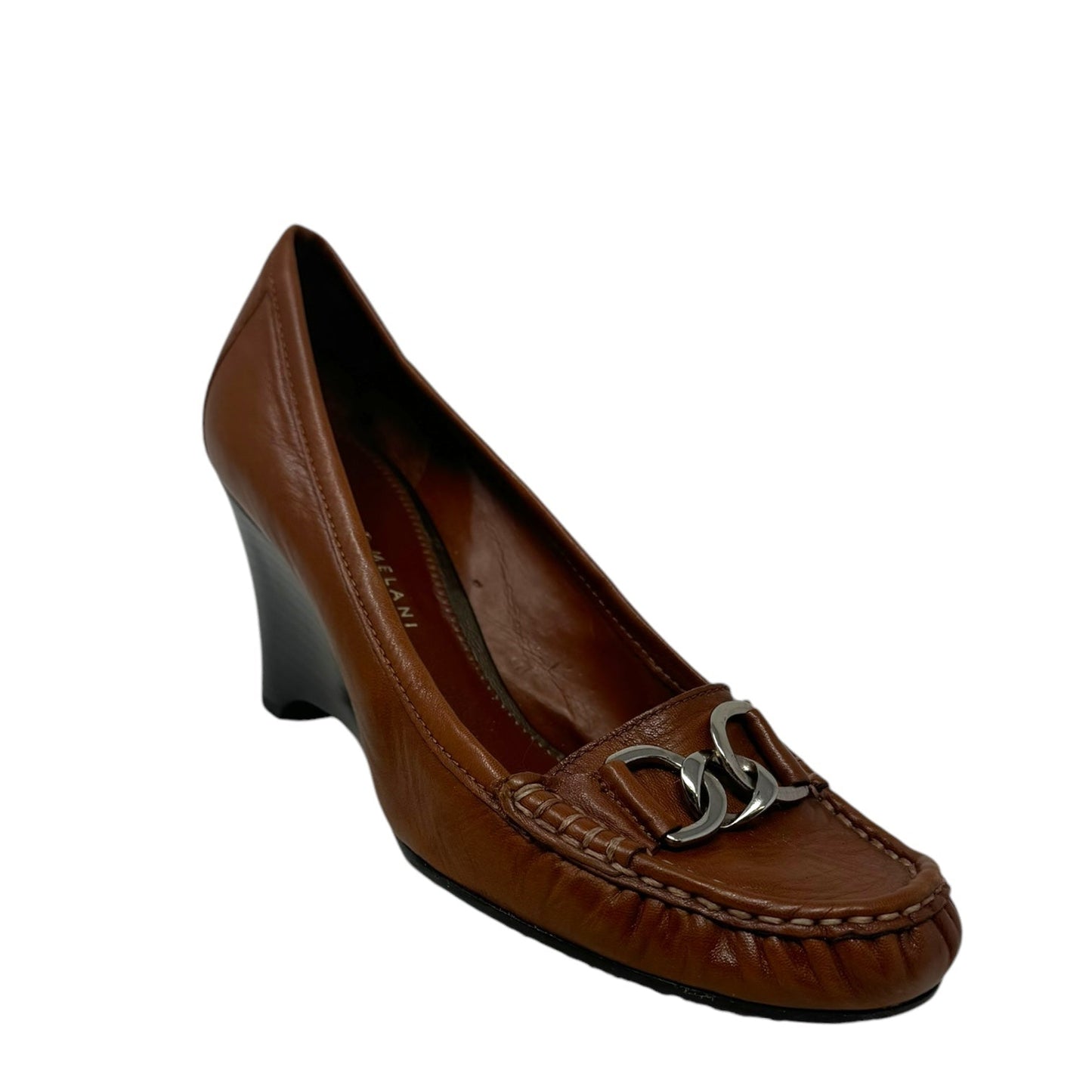 Heeled Wedge Loafers By Antonio Melani In Brown, Size: 8