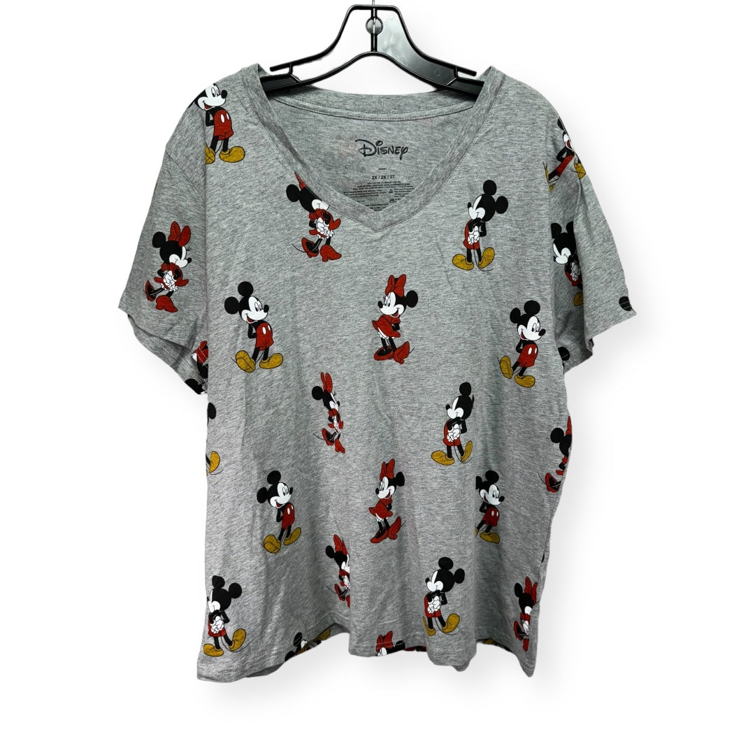 Grey Top Short Sleeve Disney Store, Size 2x
