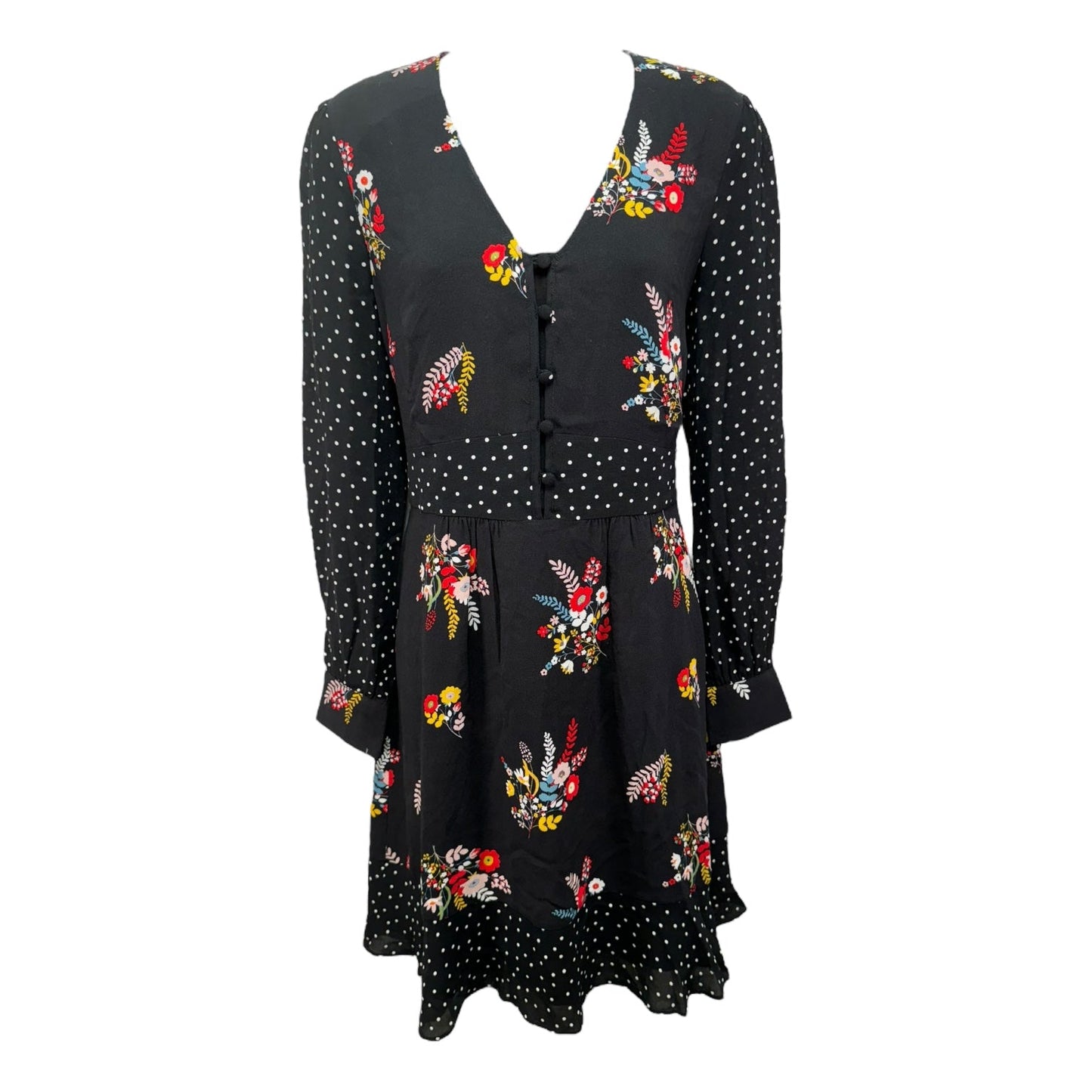 Ivy Dress in Black Country Posy
 Boden, Size 6