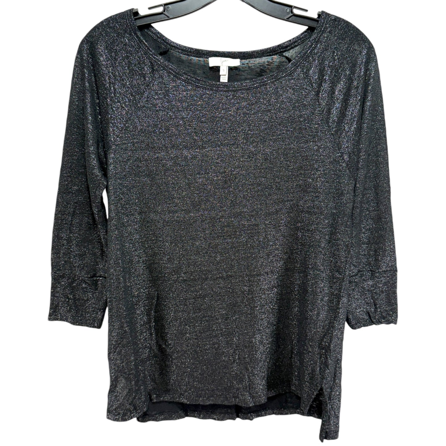 Cyndi Metallic Linen Top By Joie In Black & Silver, Size: S