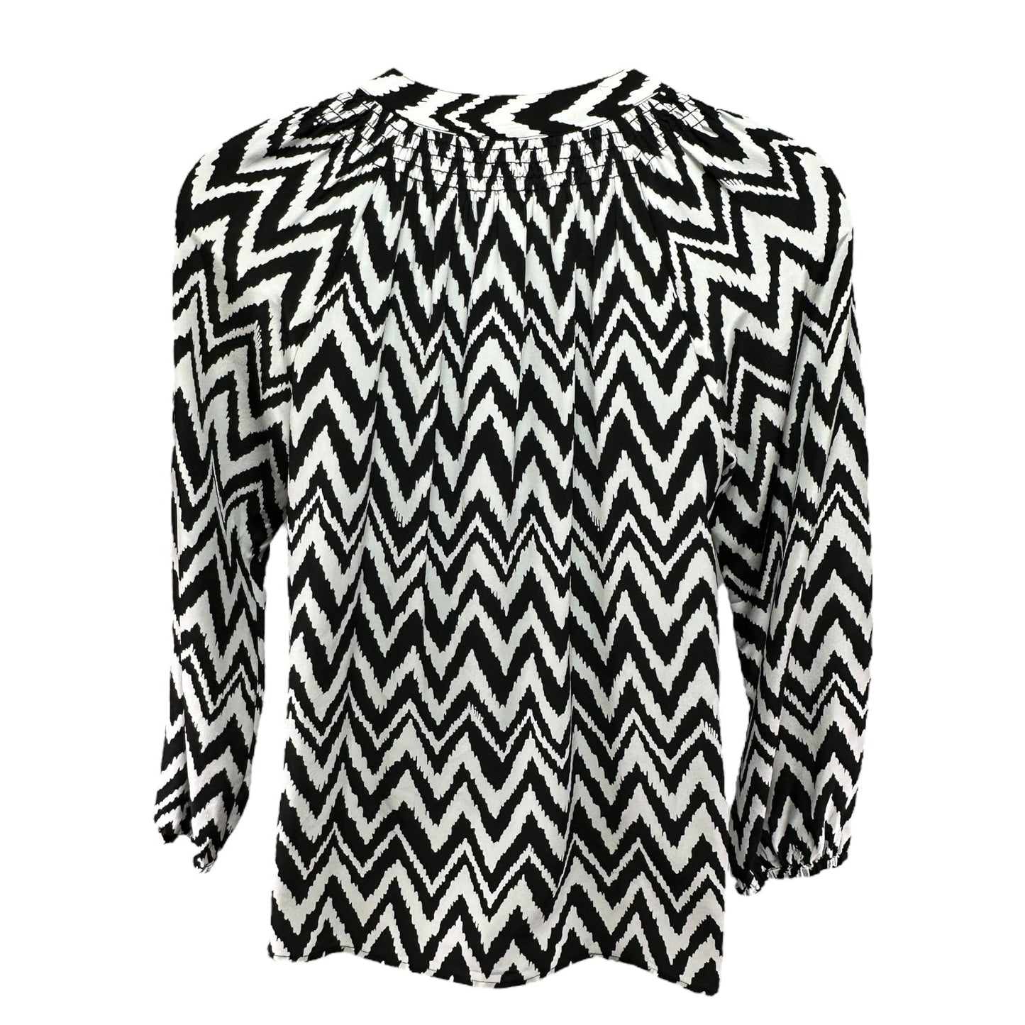 Elsa Top in Get Your Chev On Black & White Silk Lilly Pulitzer, Size L