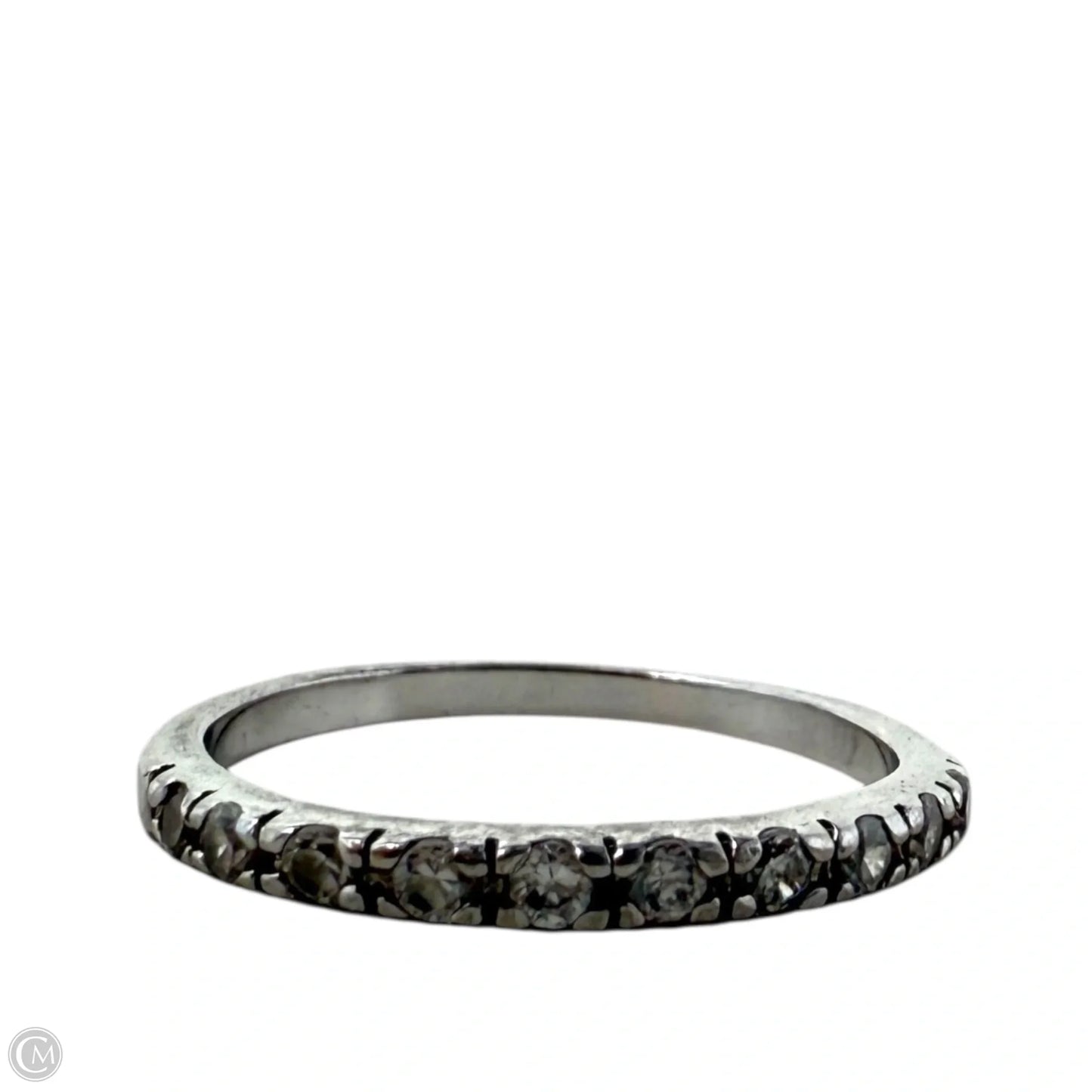 Clear CZ Sterling Silver Band Ring, Size: 6