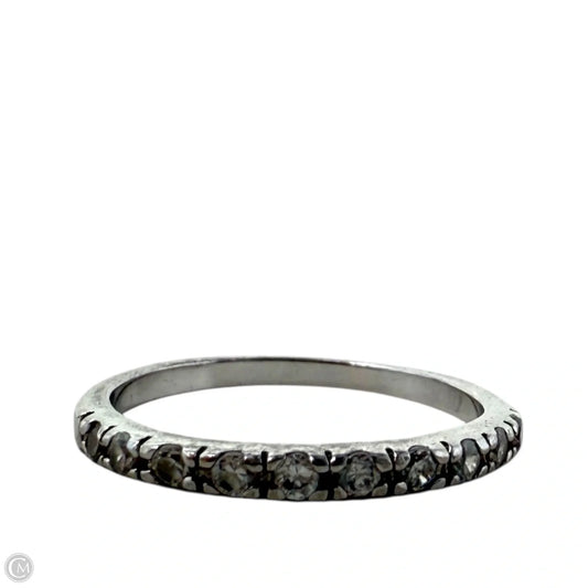Clear CZ Sterling Silver Band Ring, Size: 6