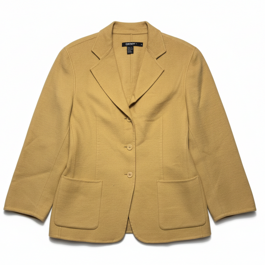 Wool Angora Blend Blazer By Dkny In Tan, Size: 10