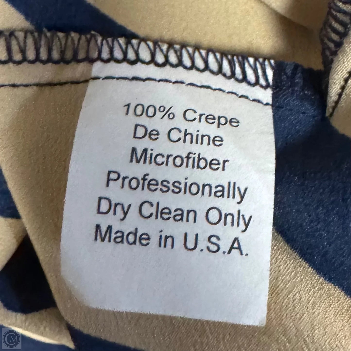 Crepe De Chine Kimono Sleeve Blouse By Ramona La Rue In Blue & Cream, Size: S