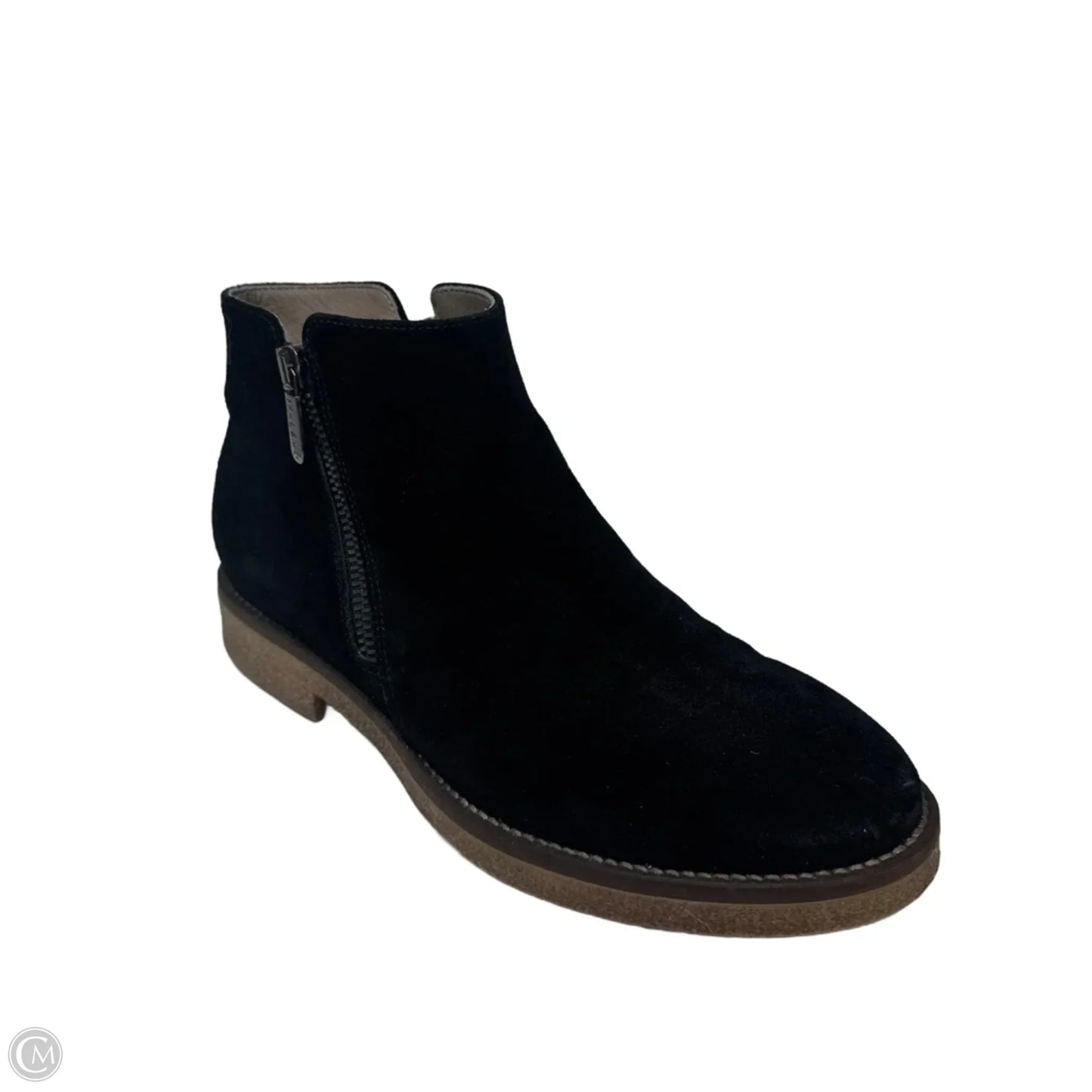 Foliana Suede Boots Ankle Flats By Italeau In Black, Size: 9