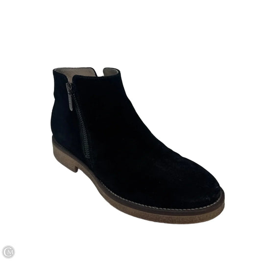 Foliana Suede Boots Ankle Flats By Italeau In Black, Size: 9